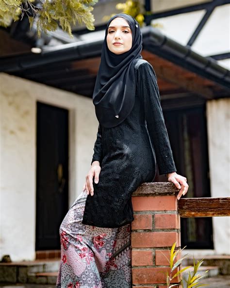 Baju Kebaya Lace Aviana Midnight Black Muslimahclothingcom