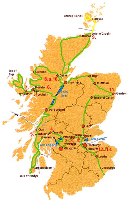 Die folgende karte zeigt euch die wichtigsten schottland sehenswürdigkeiten auf einen blick Reisen in Schottland - Forum - Whisky.de