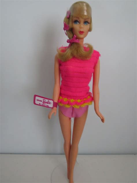 Talking Barbie 1968 1115 Pink Doll Vintage Pink Barbie Dolls Swimsuits Quick Collection