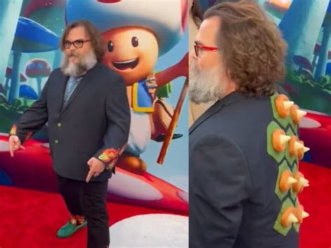 Jack Black Wears A One Of A Kind Bowser Suit To The Super Mario Bros