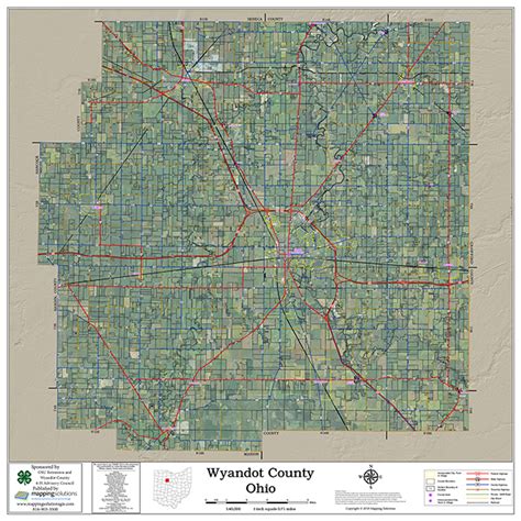 Wyandot County Ohio 2018 Aerial Wall Map Mapping Solutions
