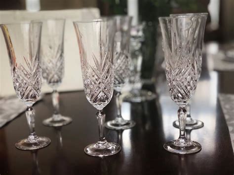 Barware French Crystal Vintage Coupes Champagne Glasses Cocktail Coupes Cristal D’arques Set Of