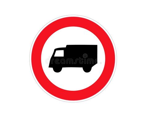 No Truck Traffic Road Signvector Illustration Isolate On White