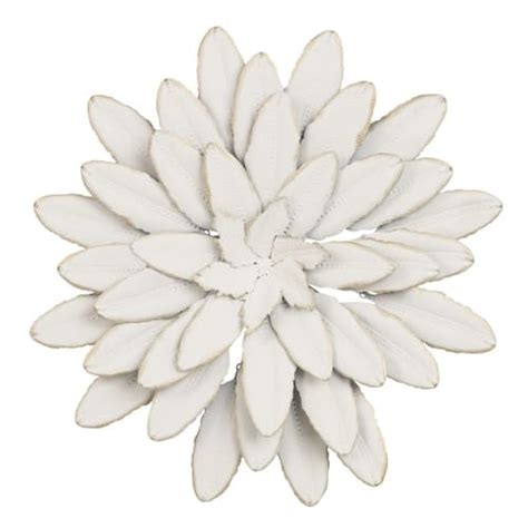 White Metal Flower Wall Art D 41 Flower Oasis Maisons Du Monde