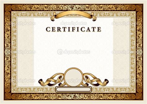 9 Gold Certificate Borders Vector Images Gold Award Template