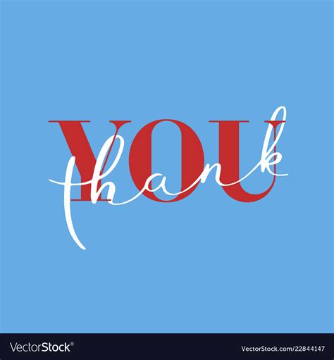 Thank You Lettering Royalty Free Vector Image Vectorstock