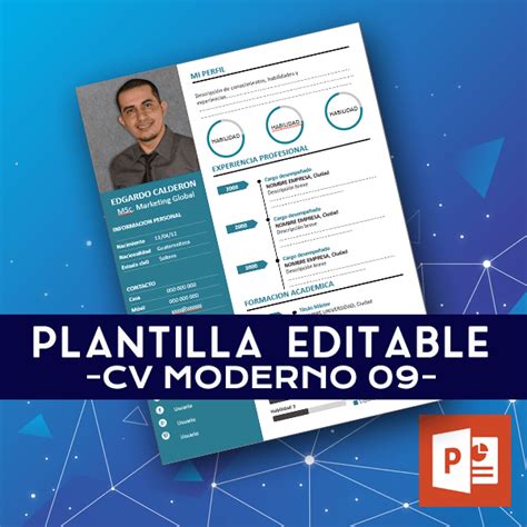 Plantilla Powerpoint Curriculum Vitae Moderno 09 Yo Empresa