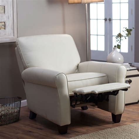 At sam's club, you'll find recliners that are upholstered in smooth fabrics, soft leather and plush microfiber and that come. Soft Cream Bonded Leather Upholstered Club Chair Recliner ...