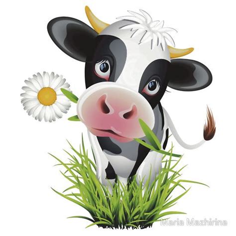 Cute Cow With Pretty Eyes Sticker By Olga Chetverikova Cow Cartoon