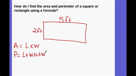 Finding The Area And Perimeter Of A Square Or Rectangle Using A Formula
