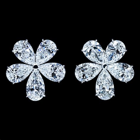 2085cttw Pear Shape D Vvs1 Vs1 Gia Certified Diamond Flower Earrings