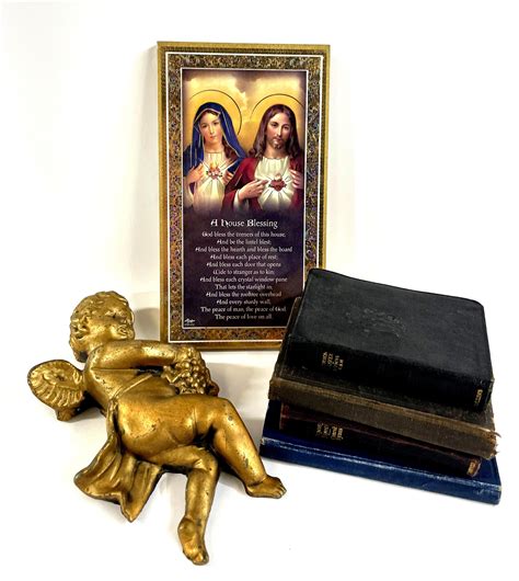 Bid Now A Collection Of Vintage Prayer Books With Two Wall Plaques