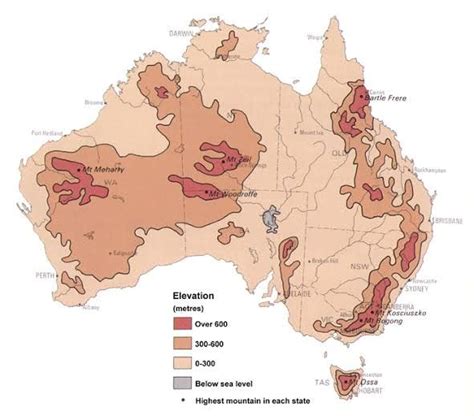 Elevation Map Of Australia