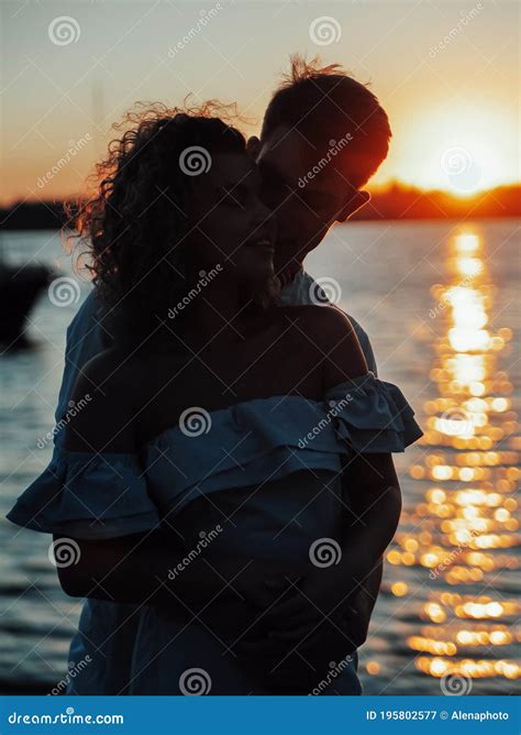 Portrait Of Happy In Love Couple Dancing At Sunset On The Beach Stock Image Image Of Nature