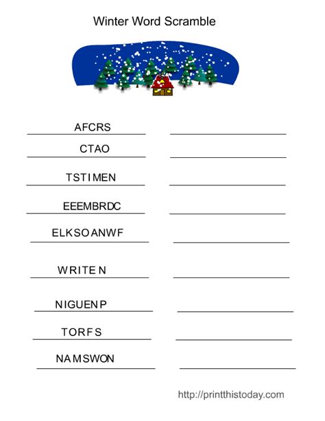Free Printable Winter Games Activities And Puzzles
