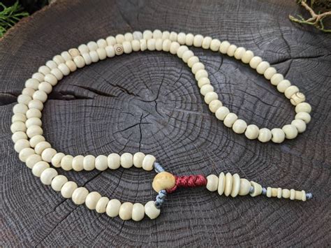 tibetan yak bone buddhist tantric mala prayer rosary necklace etsy