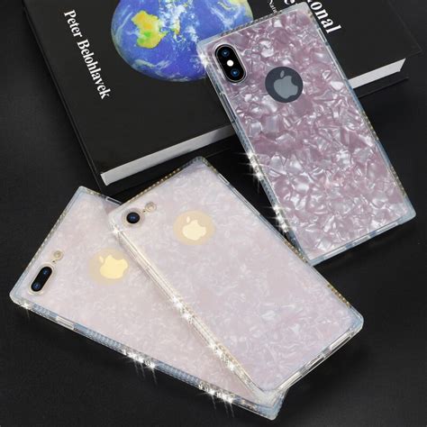 Shop with afterpay on eligible items. YISHANGOU Square Shiny Glitter Case for iPhone X 8 Plus 7 ...