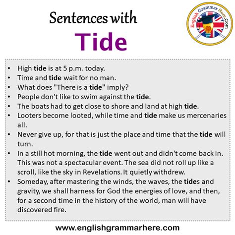 Sentences With Tide Tide In A Sentence In English Sentences For Tide