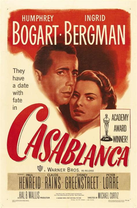 In world war ii casablanca, rick blaine, exiled american and former freedom fighter, runs the most popular nightspot in town. Casablanca (Michael Curtiz, 1942) | Vintage filmplakate ...