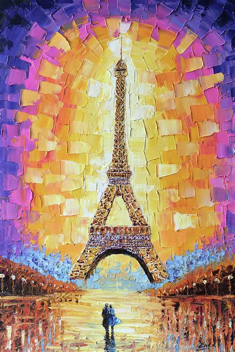 The Eiffel Towerparis City Painting By Enxu Zhou Fine Art America
