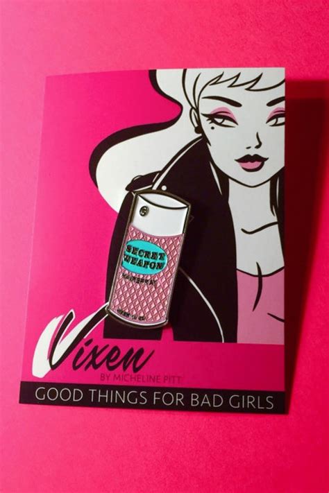 50s vixen secret weapon hairspray pin in pink