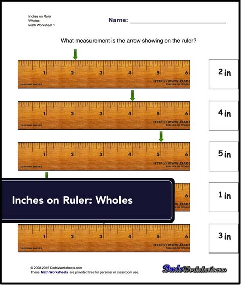 Worksheets For Measuring Length On An Imperial Inch Ruler Printable