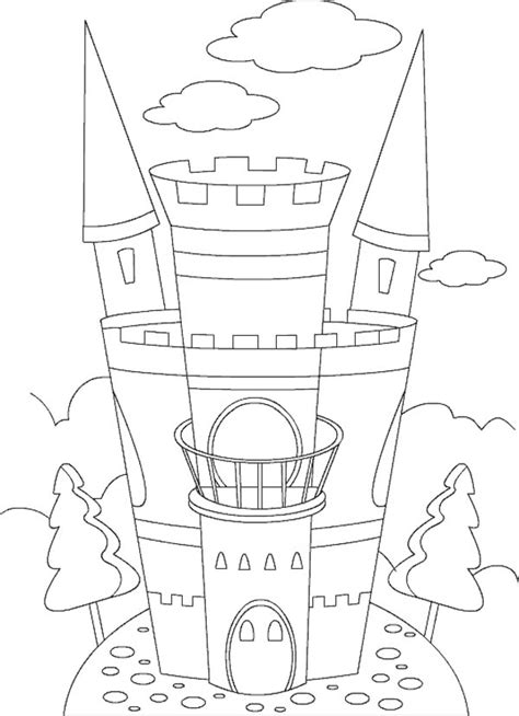 Amazing Medieval Castle Coloring Page Kids Play Color