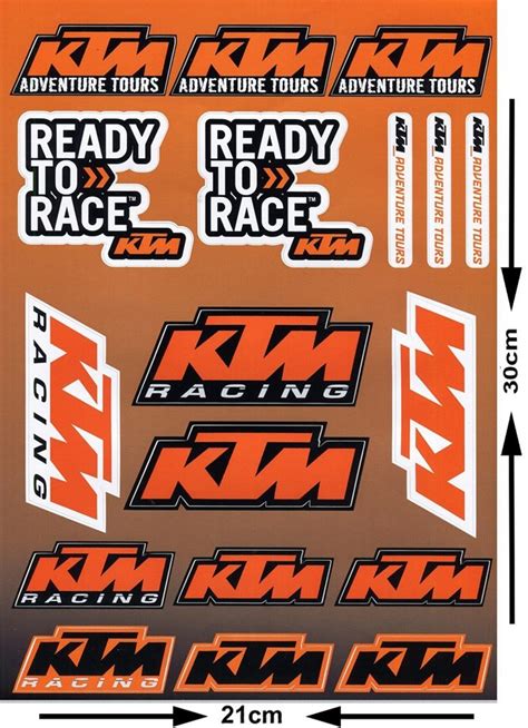 Motorcycle Accessories Ktm Stickers Kit 18 Pc