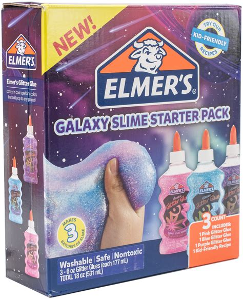 Elmers Galaxy Glitter Glue Slime Starter Kids Art Craft Play Accessory