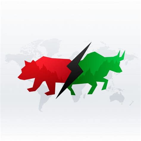 Stock Market Concept With Bull And Bear Eps Vector Uidownload