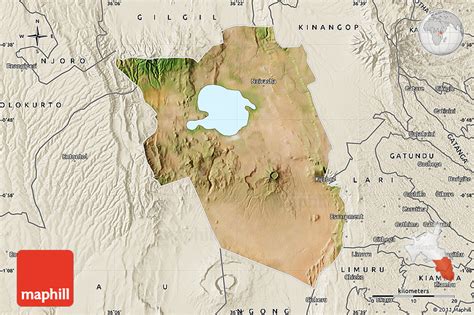 Satellite Map Of Naivasha Shaded Relief Outside