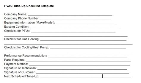 Hvac Tune Up Checklist Template Free Download Housecall Pro