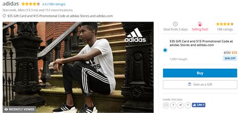 Adidas gift card code is not needed. LivingSocial Adidas Gift Card Promotion: $50 GC for $40 ...