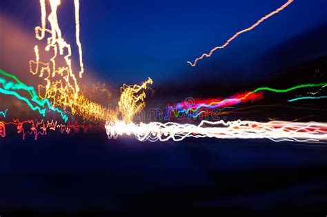 Colorful Lights At Night Stock Photo Image Of Highway 39395332