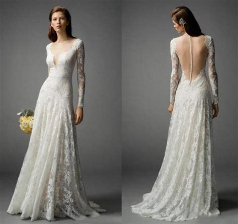 Long Sleeve 2016 Bohemian Wedding Dresses Lace Floor Length Boho Summer