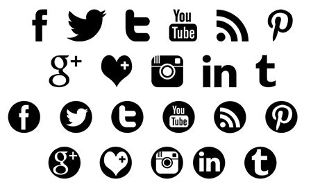 Transparent Background Vector White Social Media Icons Vector Social