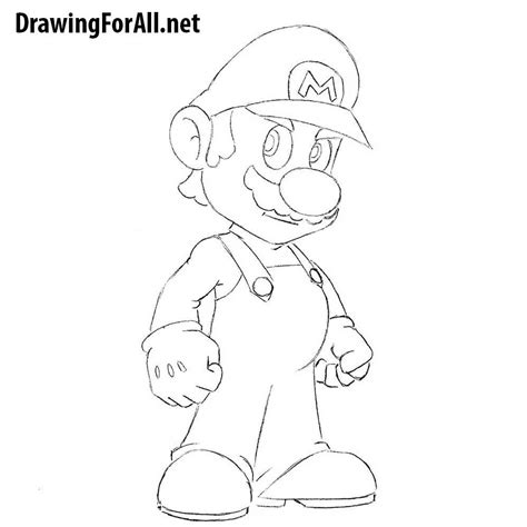 To start, draw the basic guidelines and shapes for your catfish starting with an egg shape for the head. How to Draw Mario | Drawingforall.net
