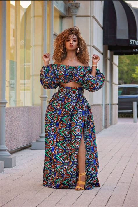 Ankara Crop Top And Infinity Skirt With High Slit African Etsy