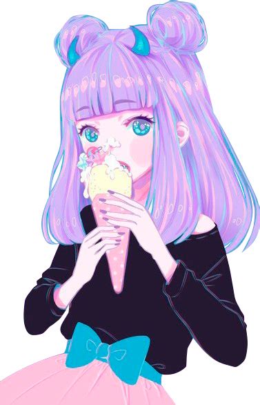 anime girl eating ice cream