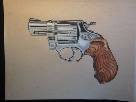 Realistic Drawings Guns Drawn Gun Pencil Pencil And In Color Drawn