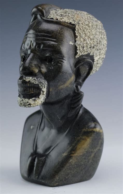 Sold Price African Stone Shona Zimbabwe Male Bust Sculpture August 3