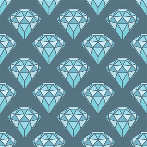Seamless Pattern Of Geometric Blue Diamonds On Grey Background Trendy