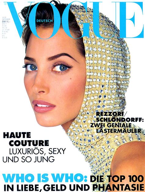 Christy Turlington German Vogue Cover October 1991 Vogue Magazine