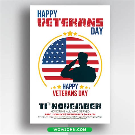 Free Veterans Day Celebration Flyer Psd Template Free Psd Templates