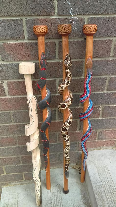 Snake Walking Stick Custom Walking Cane Hand Carved Your Etsy In 2020