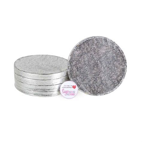 Cake Drum Round Silver 06 Inch Pack Of 5 Sugar And Crumbs