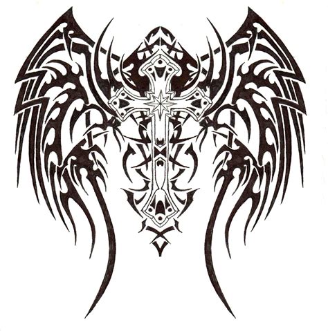 Cross wings design temporary tattoos | zazzle.com. Simple Angel Wings Drawing | Free download on ClipArtMag