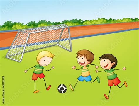 Boys Playing Football Stock Image And Royalty Free Vector Files On