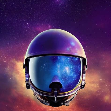 Premium Photo Astronaut Helmet With Glass Shield In Open Space Closeup Ai