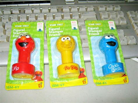 Sesame Street Figural Stamper Friend Big Bird Cookie Monster And Elmo